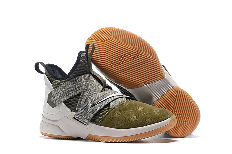 Nike LeBron Soldier 12 Army Green Grey Brown Shoes